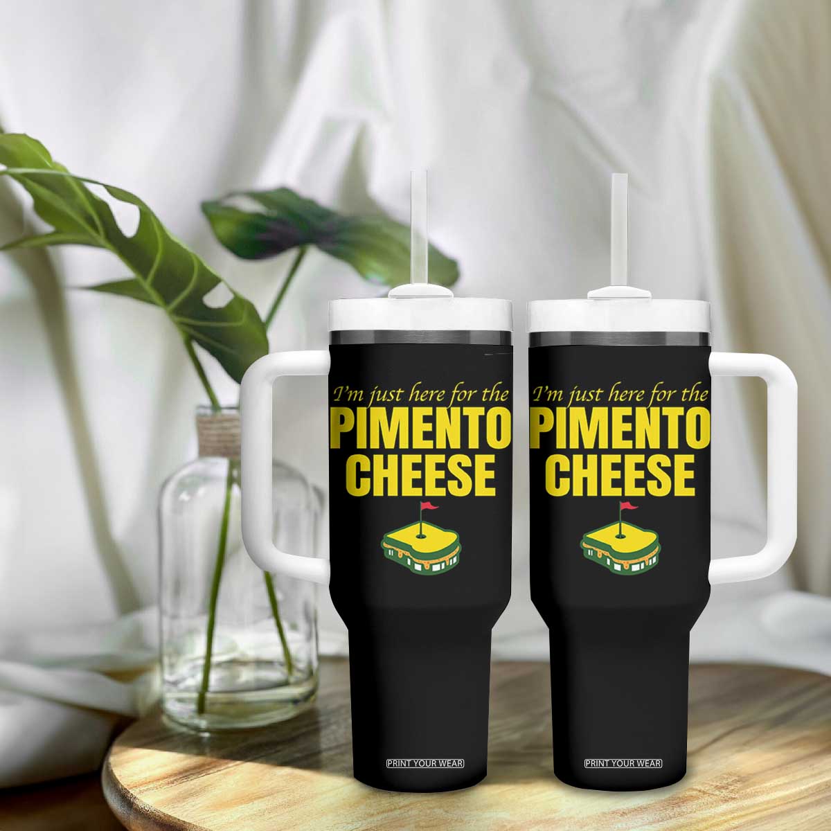 I'm Just Here For The Pimento Cheese Tumbler With Handle Funny Golf Foodie TS11 Print Your Wear