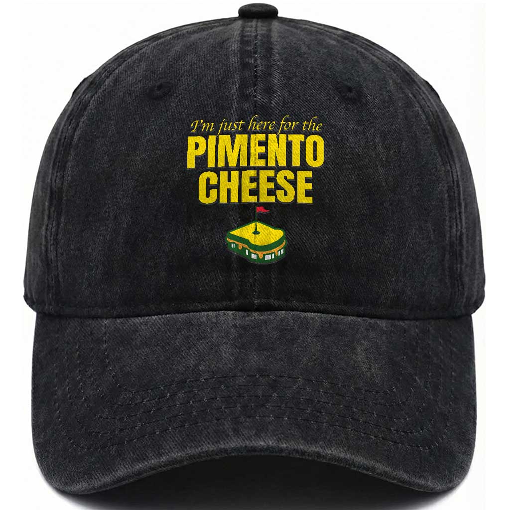 I'm Just Here For The Pimento Cheese Washed Cotton Baseball Cap Funny Golf Foodie TS11 Print Your Wear