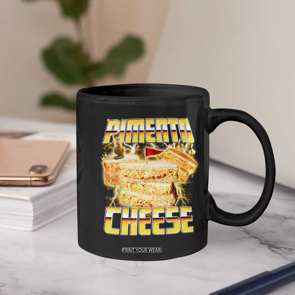 Pimento Cheese Coffee Mug Funny Cheesemonger Cheese Lovers Bootleg Art TS11 Print Your Wear