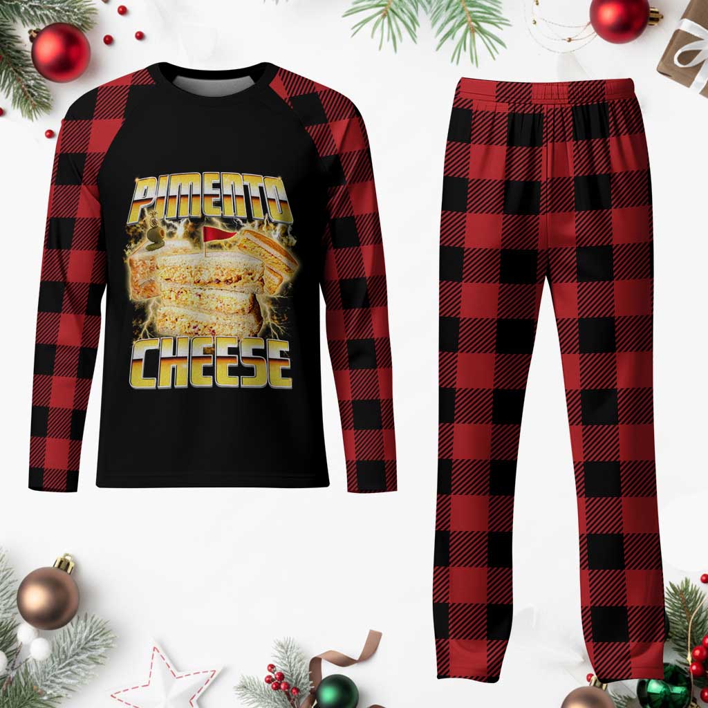 Pimento Cheese Plaid Pajama Set Funny Cheesemonger Cheese Lovers Bootleg Art TS11 Buffalo Plaid Print Your Wear