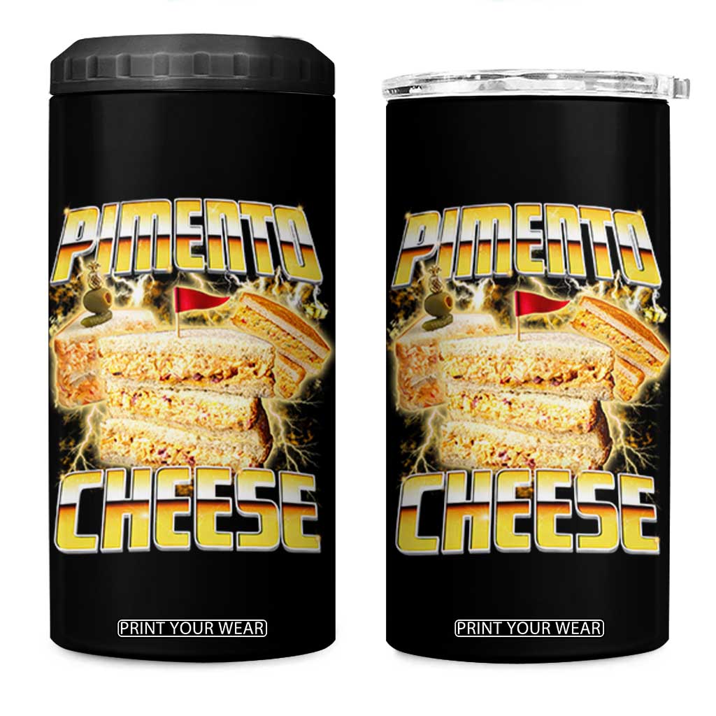 Pimento Cheese 4 in 1 Can Cooler Tumbler Funny Cheesemonger Cheese Lovers Bootleg Art TS11 One Size: 16 oz Black Print Your Wear