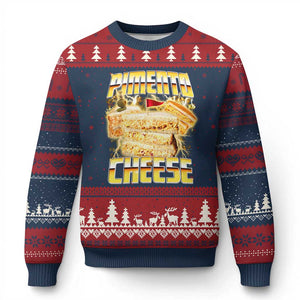 Pimento Cheese Ugly Christmas Sweater Funny Cheesemonger Cheese Lovers Bootleg Art TS11 Navy Red Print Your Wear