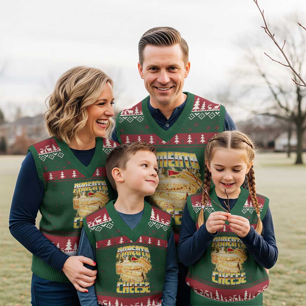 Pimento Cheese V-Neck Knit Sweater Vest Funny Cheesemonger Cheese Lovers Bootleg Art TS11 Red Green Print Your Wear
