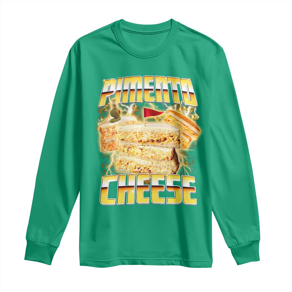 Pimento Cheese Long Sleeve Shirt Funny Cheesemonger Cheese Lovers Bootleg Art TS11 Irish Green Print Your Wear