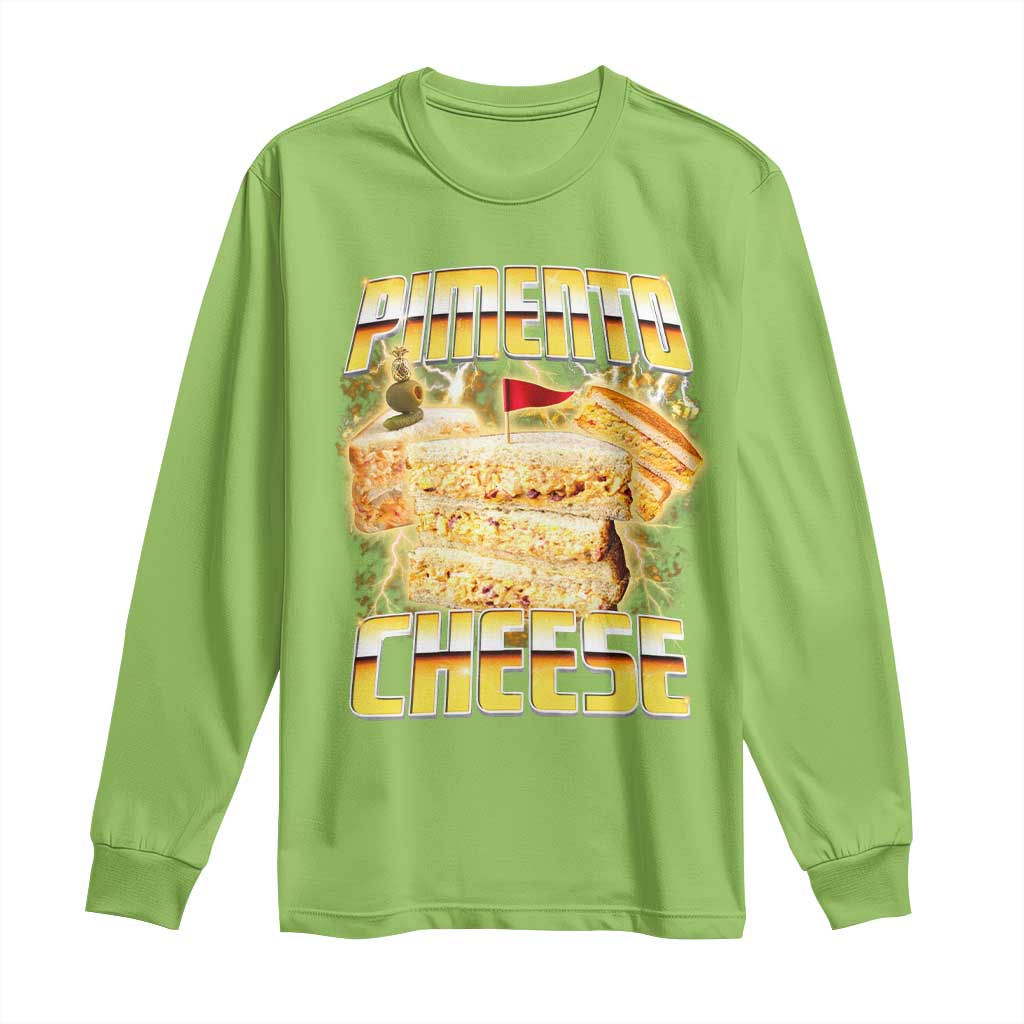 Pimento Cheese Long Sleeve Shirt Funny Cheesemonger Cheese Lovers Bootleg Art TS11 Lime Print Your Wear