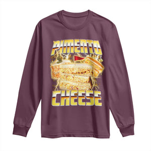 Pimento Cheese Long Sleeve Shirt Funny Cheesemonger Cheese Lovers Bootleg Art TS11 Maroon Print Your Wear