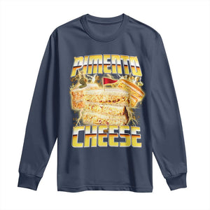 Pimento Cheese Long Sleeve Shirt Funny Cheesemonger Cheese Lovers Bootleg Art TS11 Navy Print Your Wear
