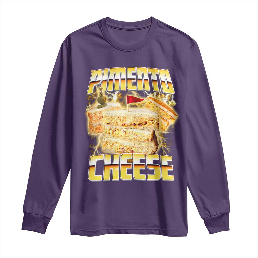 Pimento Cheese Long Sleeve Shirt Funny Cheesemonger Cheese Lovers Bootleg Art TS11 Purple Print Your Wear