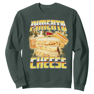 Pimento Cheese Sweatshirt Funny Cheesemonger Cheese Lovers Bootleg Art TS11 Dark Forest Green Print Your Wear