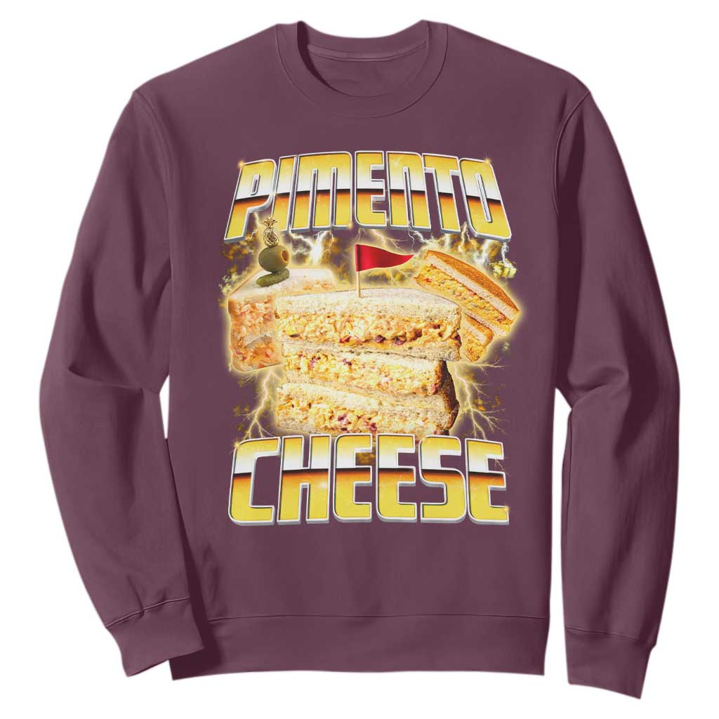 Pimento Cheese Sweatshirt Funny Cheesemonger Cheese Lovers Bootleg Art TS11 Maroon Print Your Wear