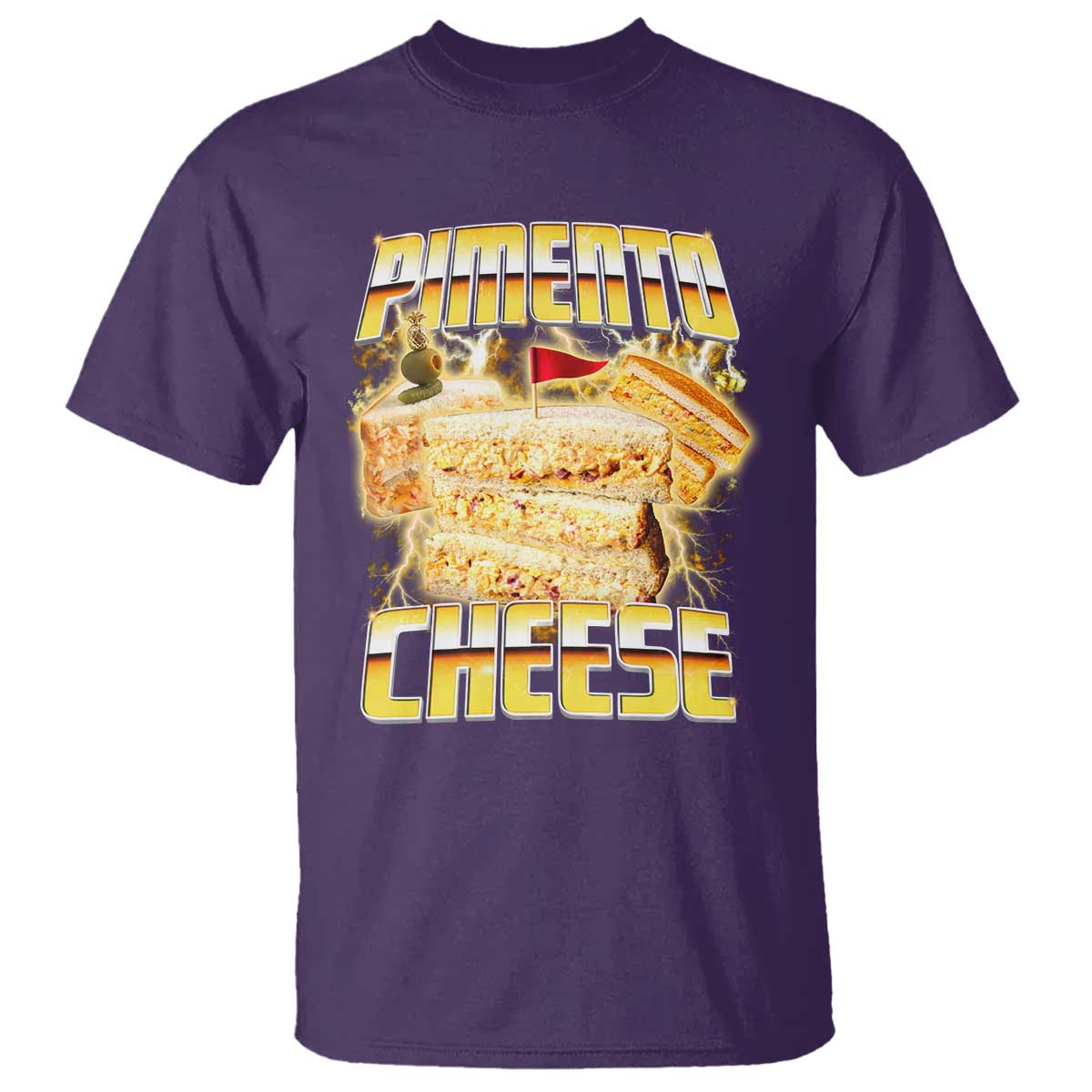 Pimento Cheese T Shirt Funny Cheesemonger Cheese Lovers Bootleg Art TS11 Purple Print Your Wear