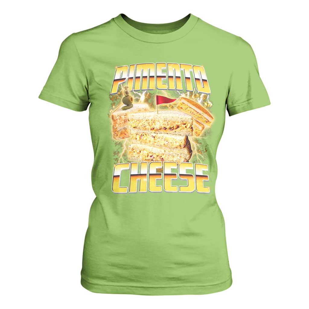 Pimento Cheese T Shirt For Women Funny Cheesemonger Cheese Lovers Bootleg Art TS11 Lime Print Your Wear