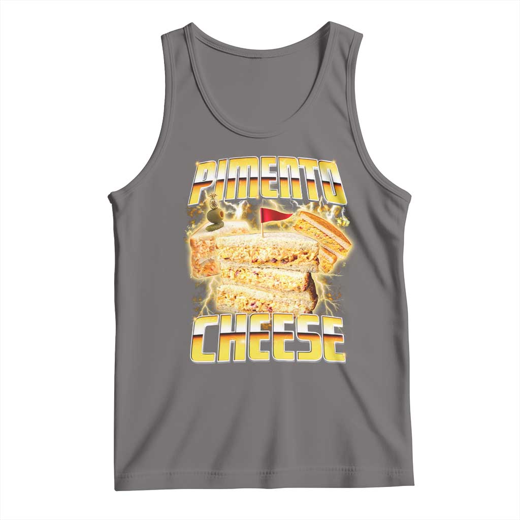 Pimento Cheese Tank Top Funny Cheesemonger Cheese Lovers Bootleg Art TS11 Deep Heather Print Your Wear