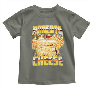 Pimento Cheese Toddler T Shirt Funny Cheesemonger Cheese Lovers Bootleg Art TS11 Military Green Print Your Wear