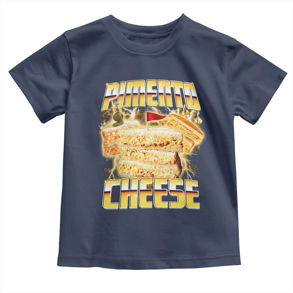 Pimento Cheese Toddler T Shirt Funny Cheesemonger Cheese Lovers Bootleg Art TS11 Navy Print Your Wear