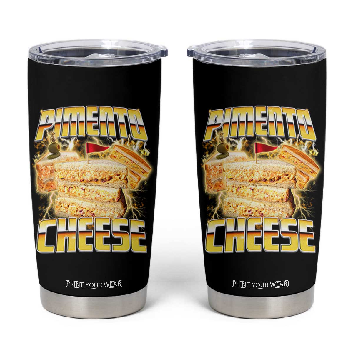 Pimento Cheese Tumbler Cup Funny Cheesemonger Cheese Lovers Bootleg Art TS11 Black Print Your Wear