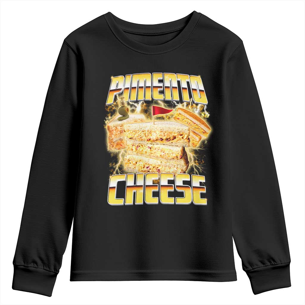 Pimento Cheese Youth Sweatshirt Funny Cheesemonger Cheese Lovers Bootleg Art TS11 Black Print Your Wear