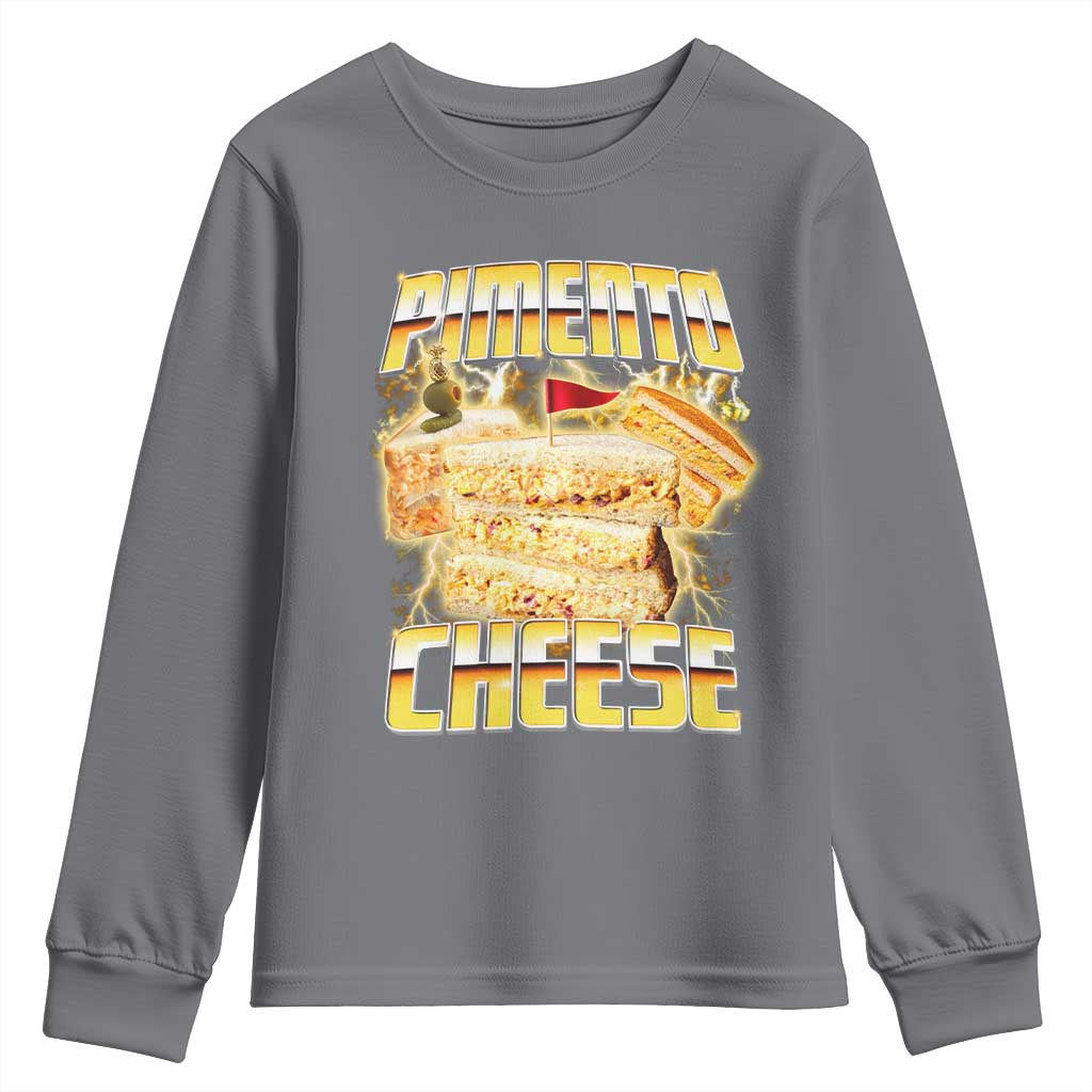 Pimento Cheese Youth Sweatshirt Funny Cheesemonger Cheese Lovers Bootleg Art TS11 Charcoal Print Your Wear