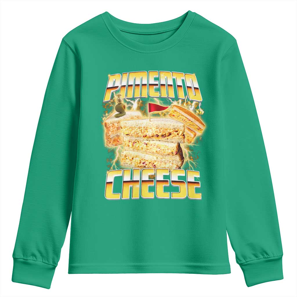 Pimento Cheese Youth Sweatshirt Funny Cheesemonger Cheese Lovers Bootleg Art TS11 Irish Green Print Your Wear