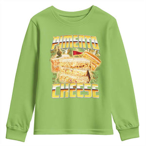 Pimento Cheese Youth Sweatshirt Funny Cheesemonger Cheese Lovers Bootleg Art TS11 Lime Print Your Wear