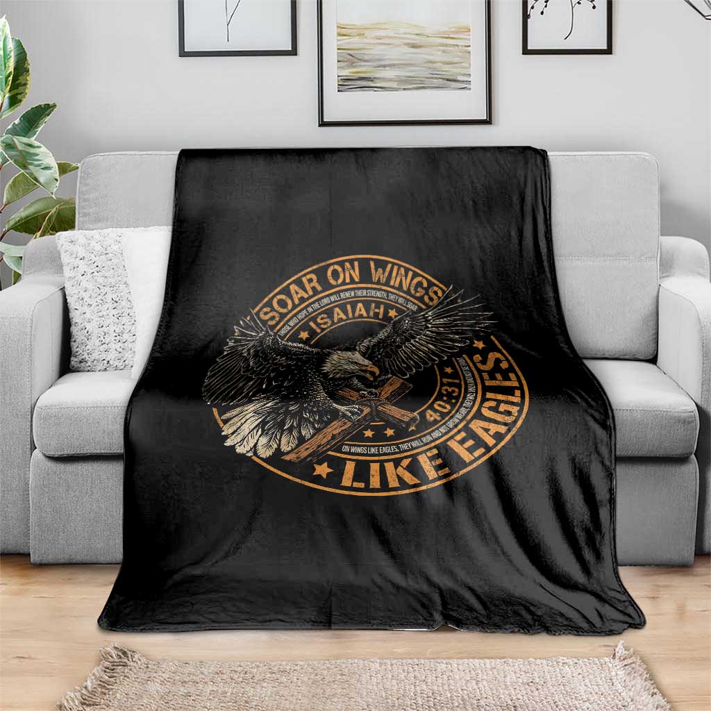 Soar On Wings Like Eagles Christian Throw Blanket Isaiah 40 31 Bible Verse TS11 Print Your Wear