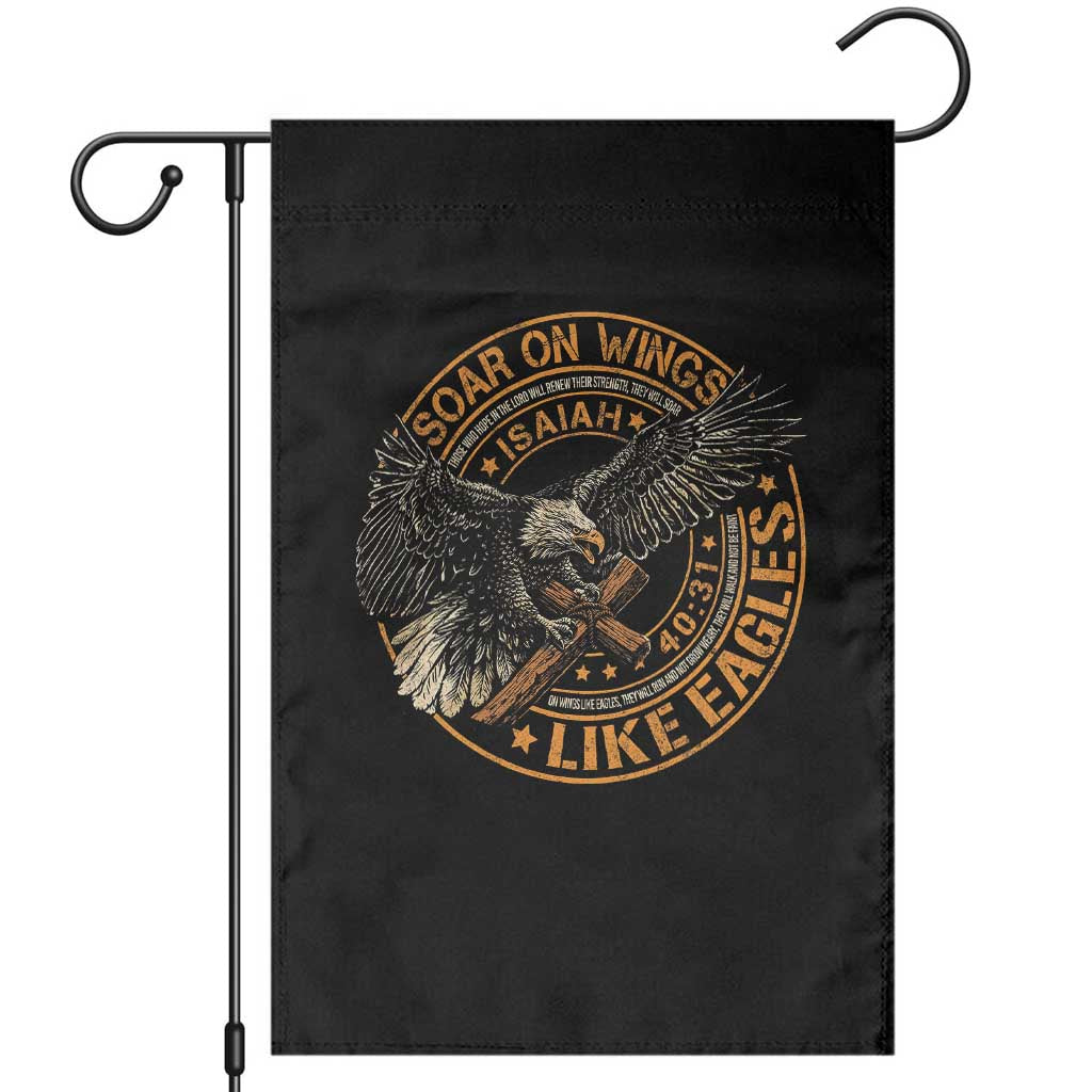 Soar On Wings Like Eagles Christian Garden Flag Isaiah 40 31 Bible Verse TS11 Black Print Your Wear