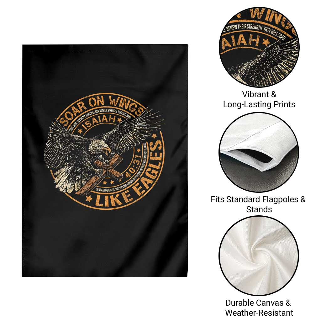 Soar On Wings Like Eagles Christian Garden Flag Isaiah 40 31 Bible Verse TS11 Print Your Wear