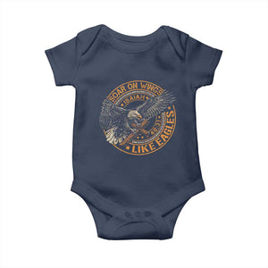 Soar On Wings Like Eagles Christian Baby Onesie Isaiah 40 31 Bible Verse TS11 Navy Print Your Wear