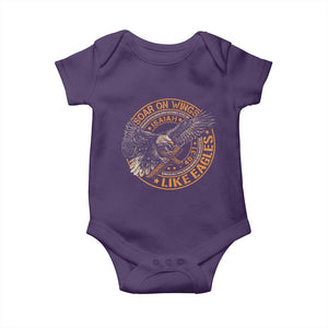 Soar On Wings Like Eagles Christian Baby Onesie Isaiah 40 31 Bible Verse TS11 Purple Print Your Wear