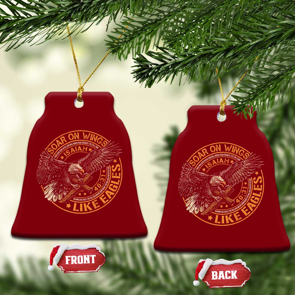 Soar On Wings Like Eagles Christian Ceramic Ornament Isaiah 40 31 Bible Verse TS11 Print Your Wear