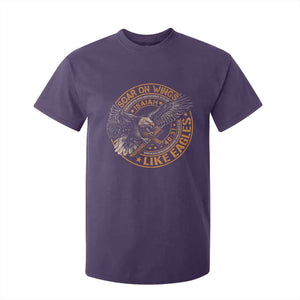 Soar On Wings Like Eagles Christian T Shirt For Kid Isaiah 40 31 Bible Verse TS11 Purple Print Your Wear