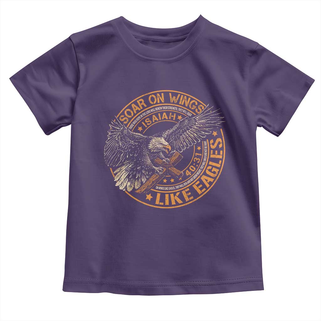 Soar On Wings Like Eagles Christian Toddler T Shirt Isaiah 40 31 Bible Verse TS11 Purple Print Your Wear