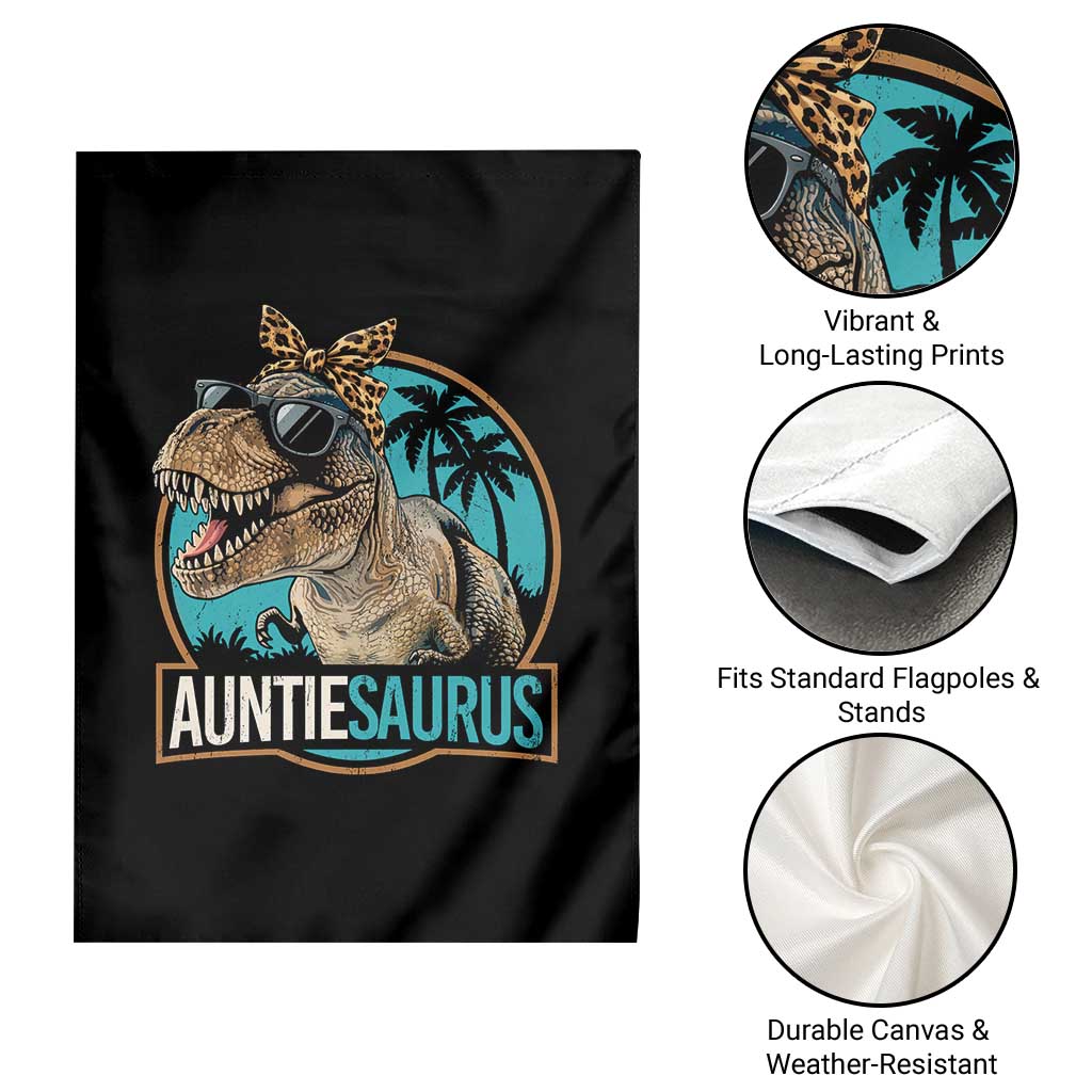Auntiesaurus Funny Dinosaur Aunt Garden Flag Family Matching TS11 Print Your Wear