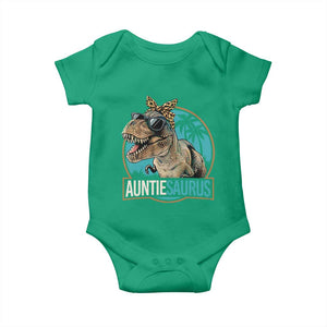 Auntiesaurus Funny Dinosaur Aunt Baby Onesie Family Matching TS11 Irish Green Print Your Wear
