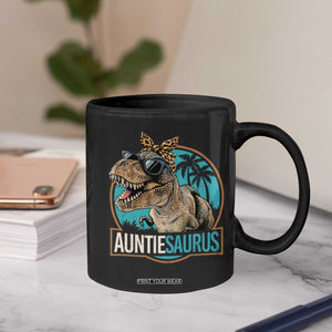 Auntiesaurus Funny Dinosaur Aunt Coffee Mug Family Matching TS11 Print Your Wear