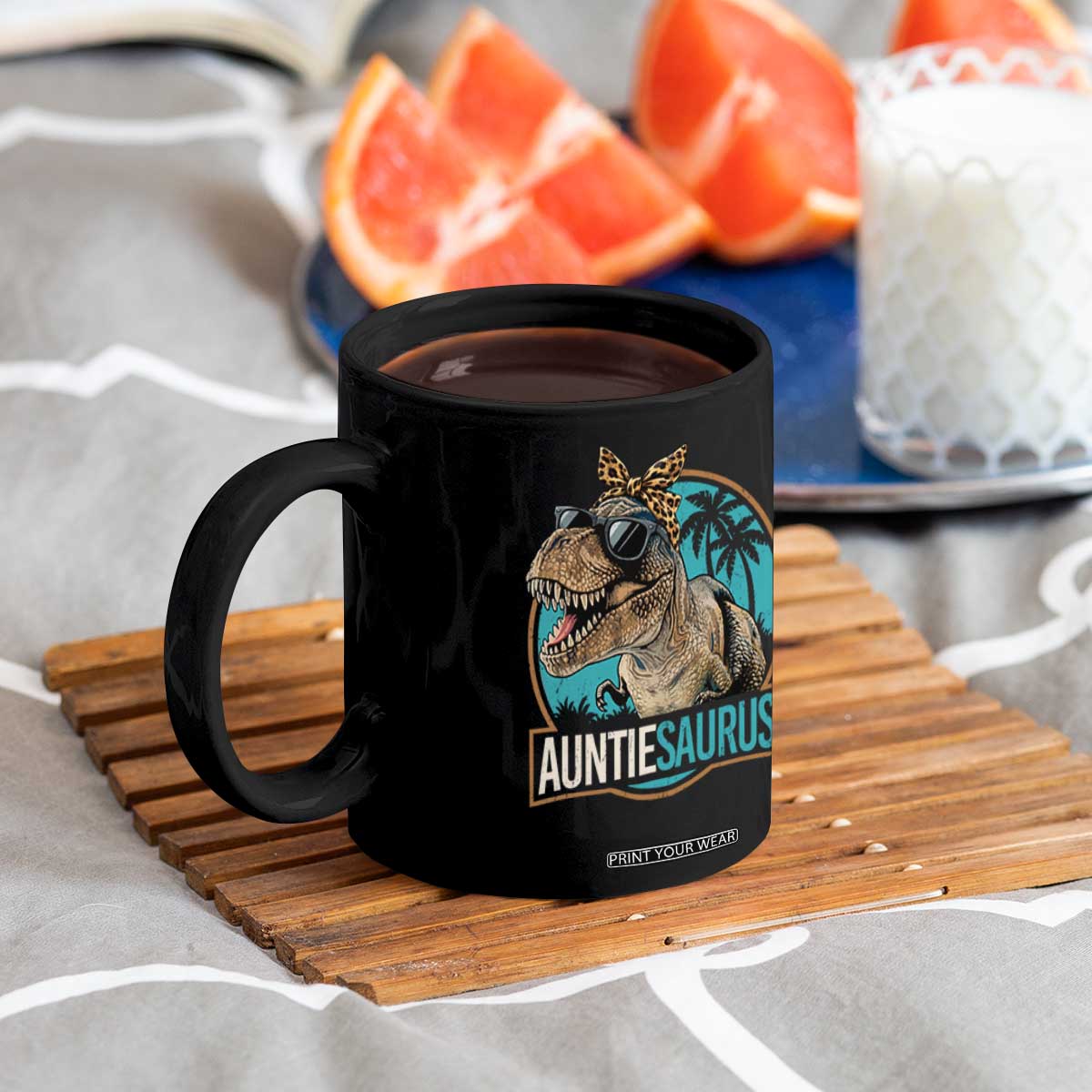 Auntiesaurus Funny Dinosaur Aunt Coffee Mug Family Matching TS11 Print Your Wear