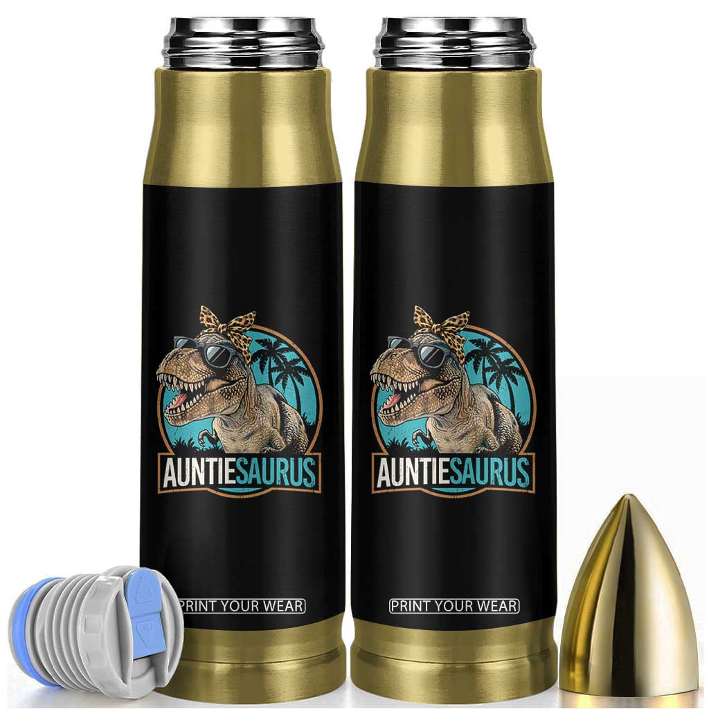 Auntiesaurus Funny Dinosaur Aunt Bullet Tumbler Family Matching TS11 Black Print Your Wear