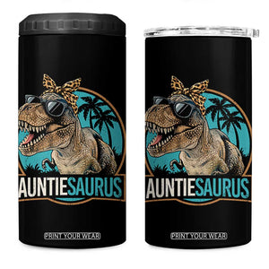 Auntiesaurus Funny Dinosaur Aunt 4 in 1 Can Cooler Tumbler Family Matching TS11 One Size: 16 oz Black Print Your Wear