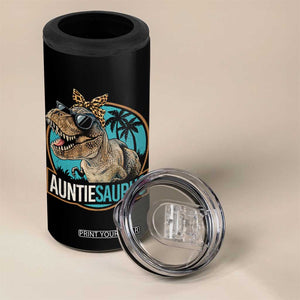 Auntiesaurus Funny Dinosaur Aunt 4 in 1 Can Cooler Tumbler Family Matching TS11 Print Your Wear