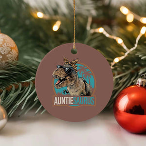 Auntiesaurus Funny Dinosaur Aunt Ceramic Ornament Family Matching TS11 1pc Mocha Print Your Wear