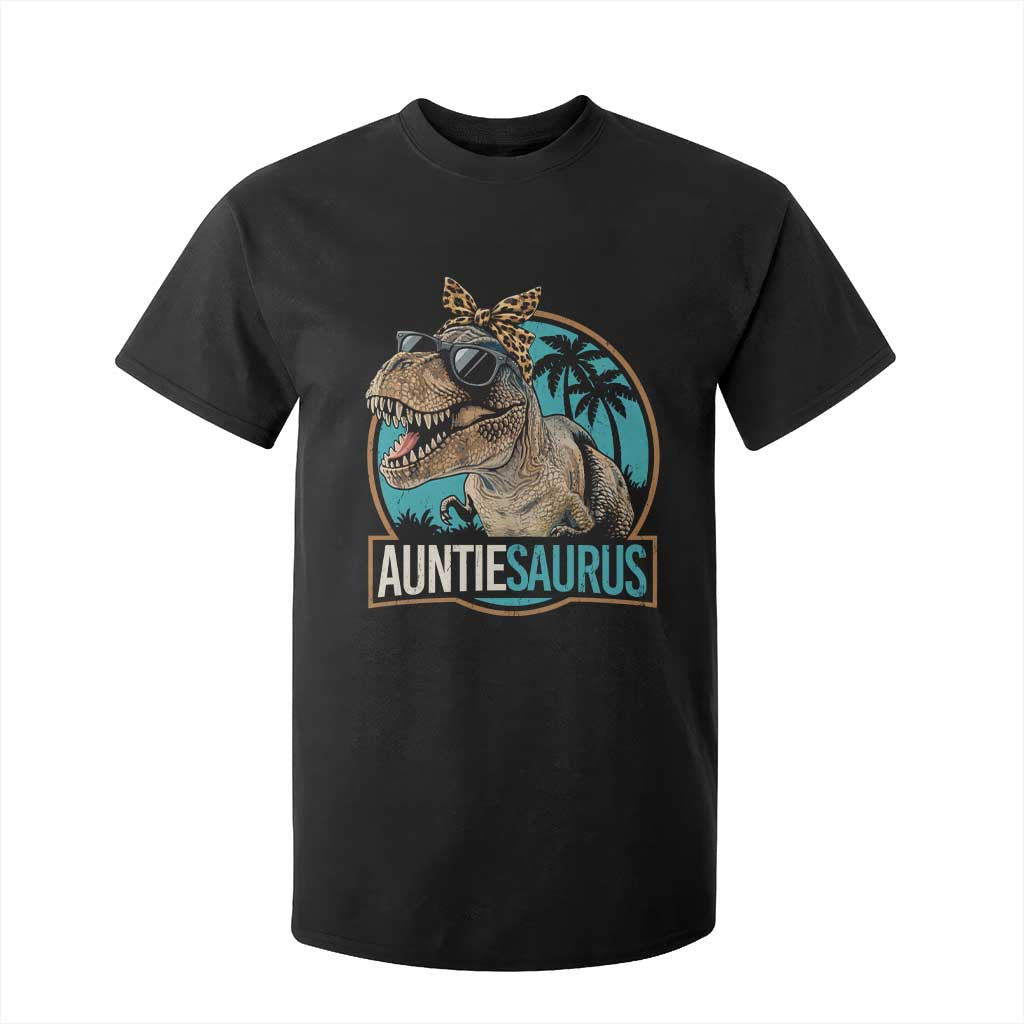 Auntiesaurus Funny Dinosaur Aunt T Shirt For Kid Family Matching TS11 Black Print Your Wear