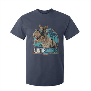 Auntiesaurus Funny Dinosaur Aunt T Shirt For Kid Family Matching TS11 Navy Print Your Wear