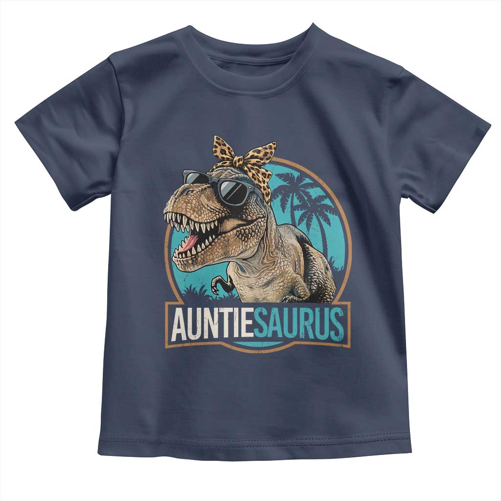 Auntiesaurus Funny Dinosaur Aunt Toddler T Shirt Family Matching TS11 Navy Print Your Wear
