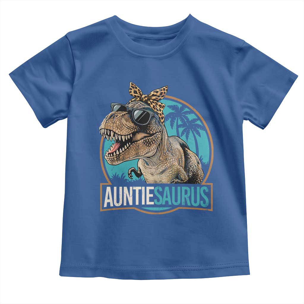 Auntiesaurus Funny Dinosaur Aunt Toddler T Shirt Family Matching TS11 Royal Blue Print Your Wear