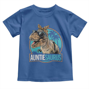 Auntiesaurus Funny Dinosaur Aunt Toddler T Shirt Family Matching TS11 Royal Blue Print Your Wear