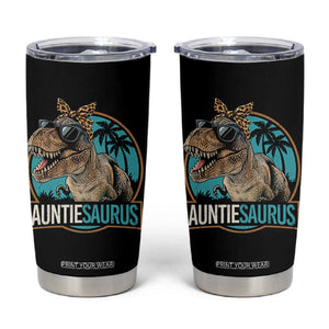 Auntiesaurus Funny Dinosaur Aunt Tumbler Cup Family Matching TS11 Black Print Your Wear