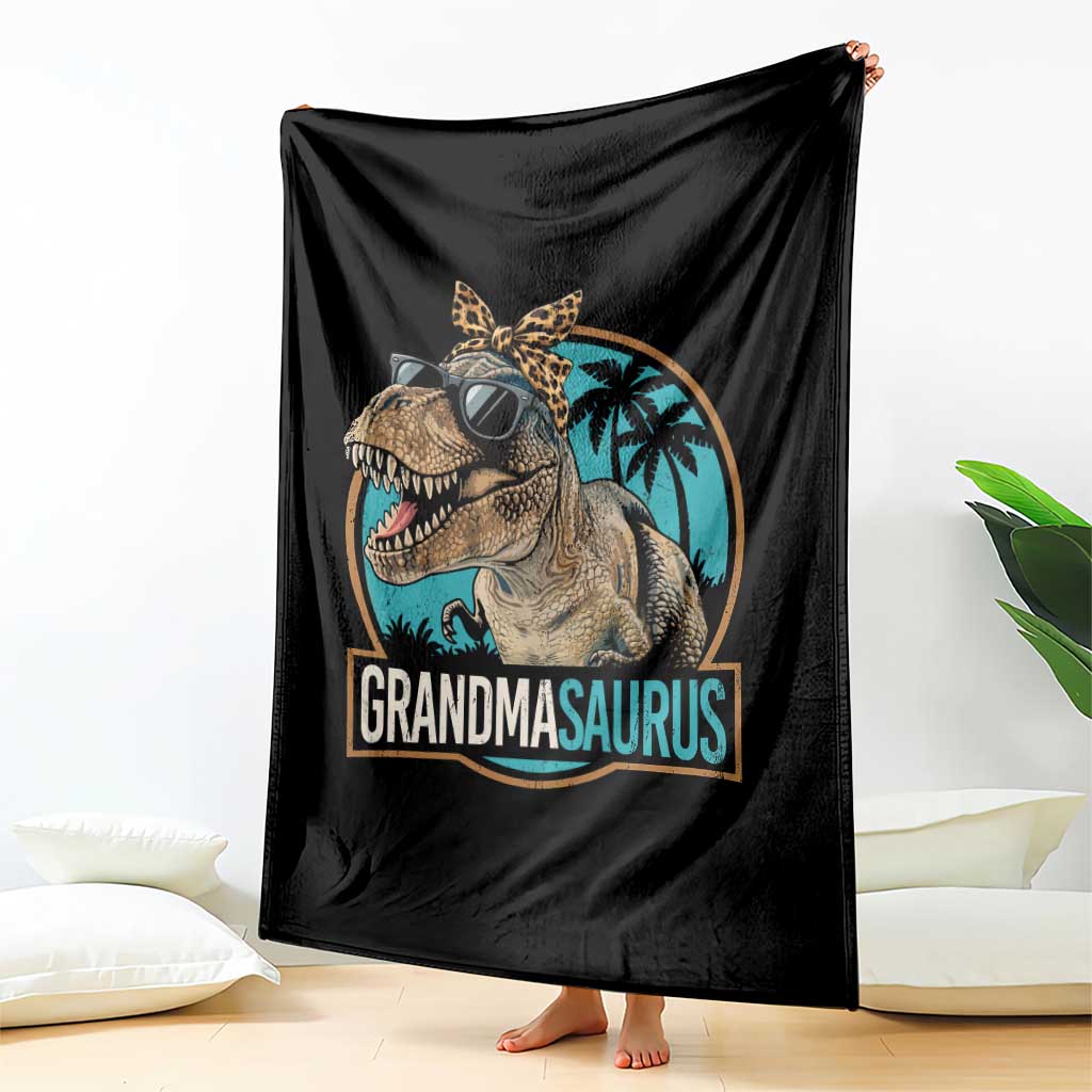 Grandmasaurus Funny Dinosaur Grandma Throw Blanket Family Matching TS11 Print Your Wear