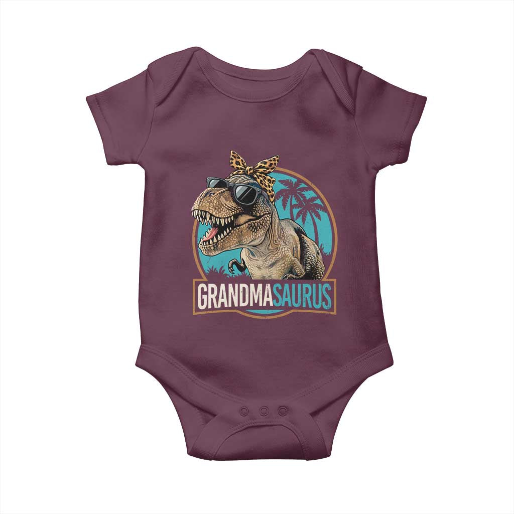 Grandmasaurus Funny Dinosaur Grandma Baby Onesie Family Matching TS11 Maroon Print Your Wear