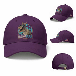 Grandmasaurus Funny Dinosaur Grandma Baseball Cap Family Matching TS11 Baseball Cap Universal Fit Purple Print Your Wear