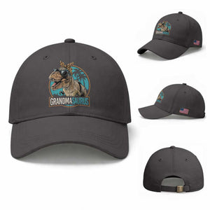 Grandmasaurus Funny Dinosaur Grandma Baseball Cap Family Matching TS11 Baseball Cap Universal Fit Dark Gray Print Your Wear